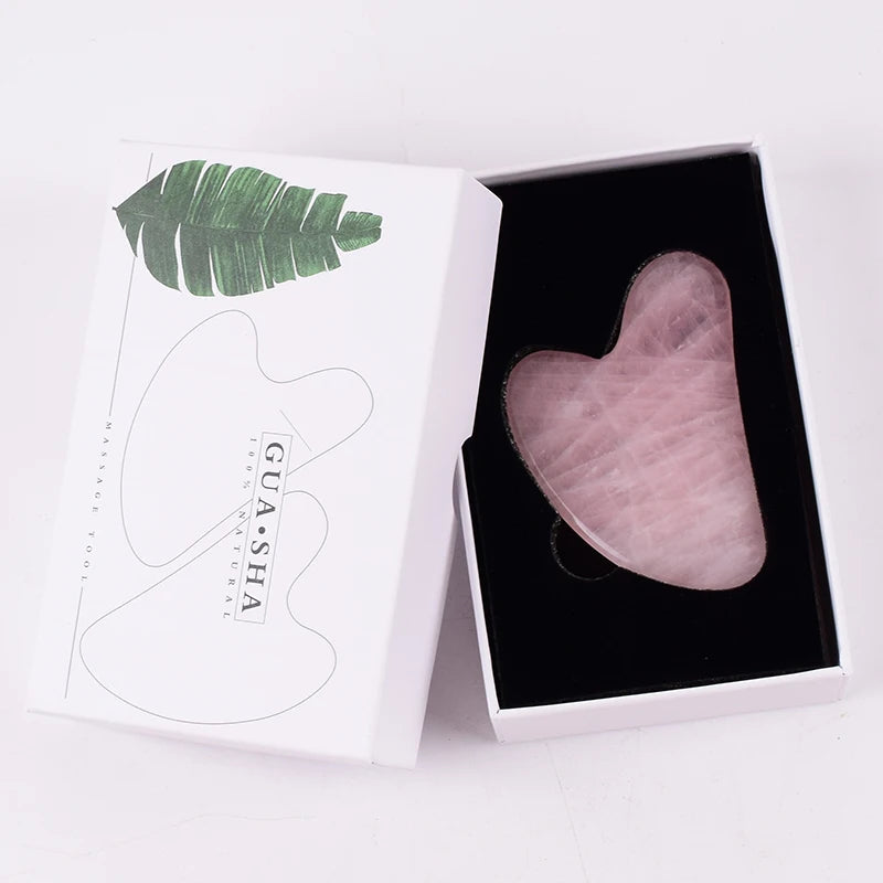 Coffret Rouleau & Gua Sha en Quartz Rose Naturel